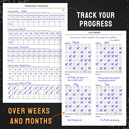 Nextnoid Hardcover Fitness Journal Workout Planner for Men & Women - A5(5.7" x 8.3") Sturdy Workout Log Book to Track Gym & Home Workouts - My Store