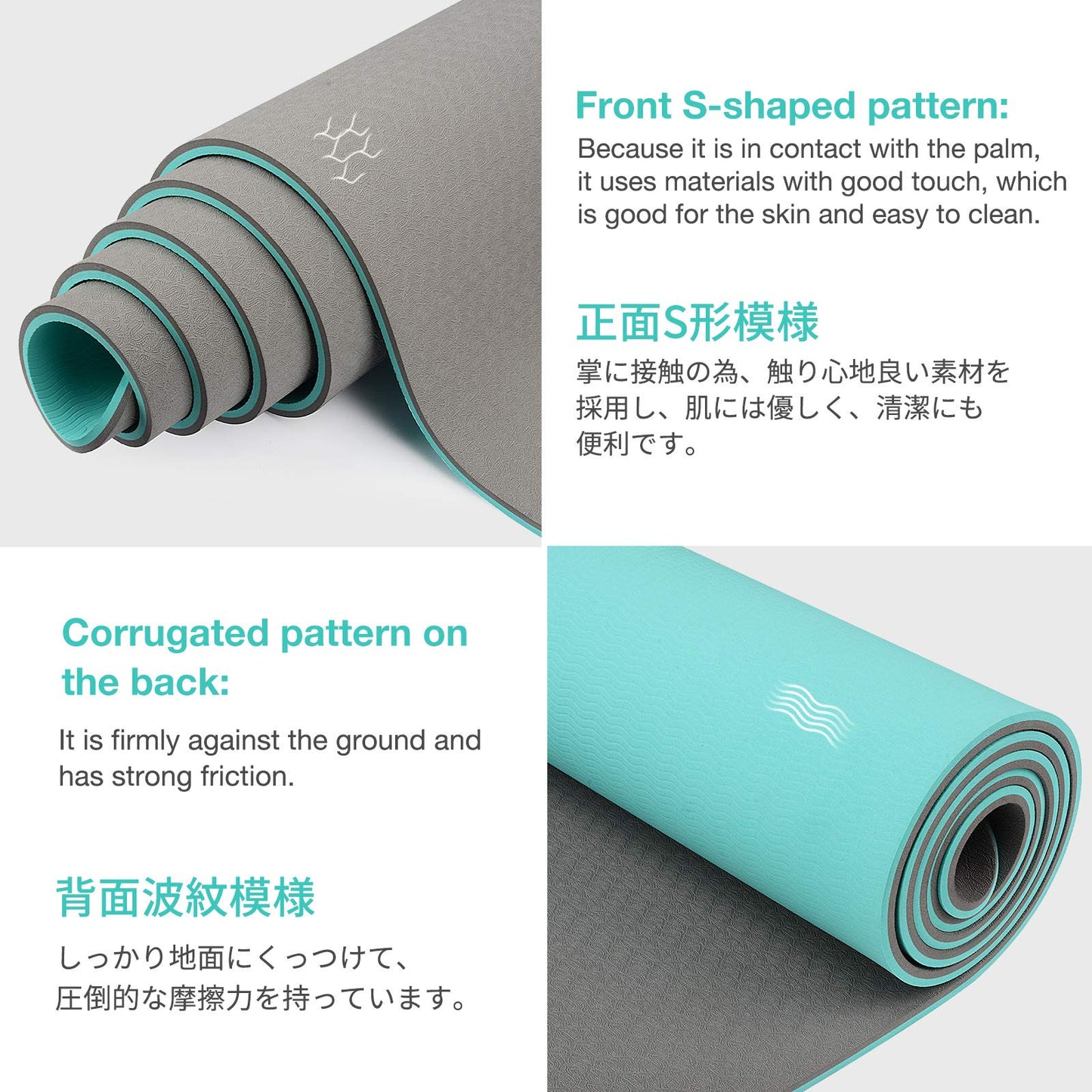 Yoga Mat Non Slip, Eco Friendly Fitness Exercise Mat with Carrying Strap,Pro Yoga Mats for Women,Workout Mats for Home, Pilates and Floor Exercises - My Store