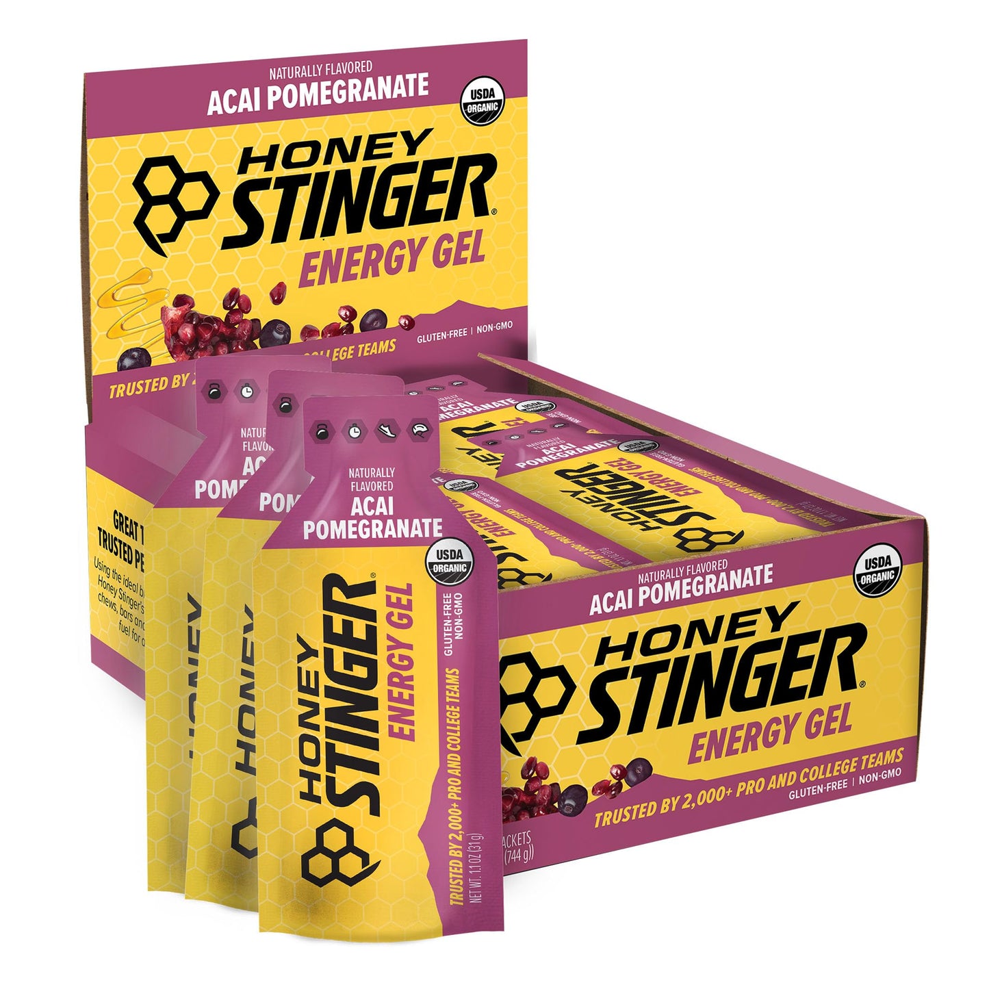 Honey Stinger Organic Fruit Smoothie Energy Gel, Gluten Free & Caffeine Free, for Exercise, Running and Performance, Sports Nutrition for Home & Gym, Pre and Mid Workout, 12 Pack, 13.2 Ounce