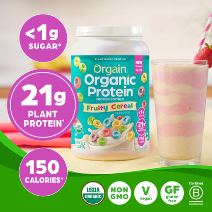 Orgain Organic Vegan Protein Powder, Vanilla Bean - 21g Plant Protein, 4g Prebiotic Fiber, No Lactose Ingredients, No Added Sugar, Non-GMO, For Shakes & Smoothies, 2.03 lb (Packaging May Vary) - My Store