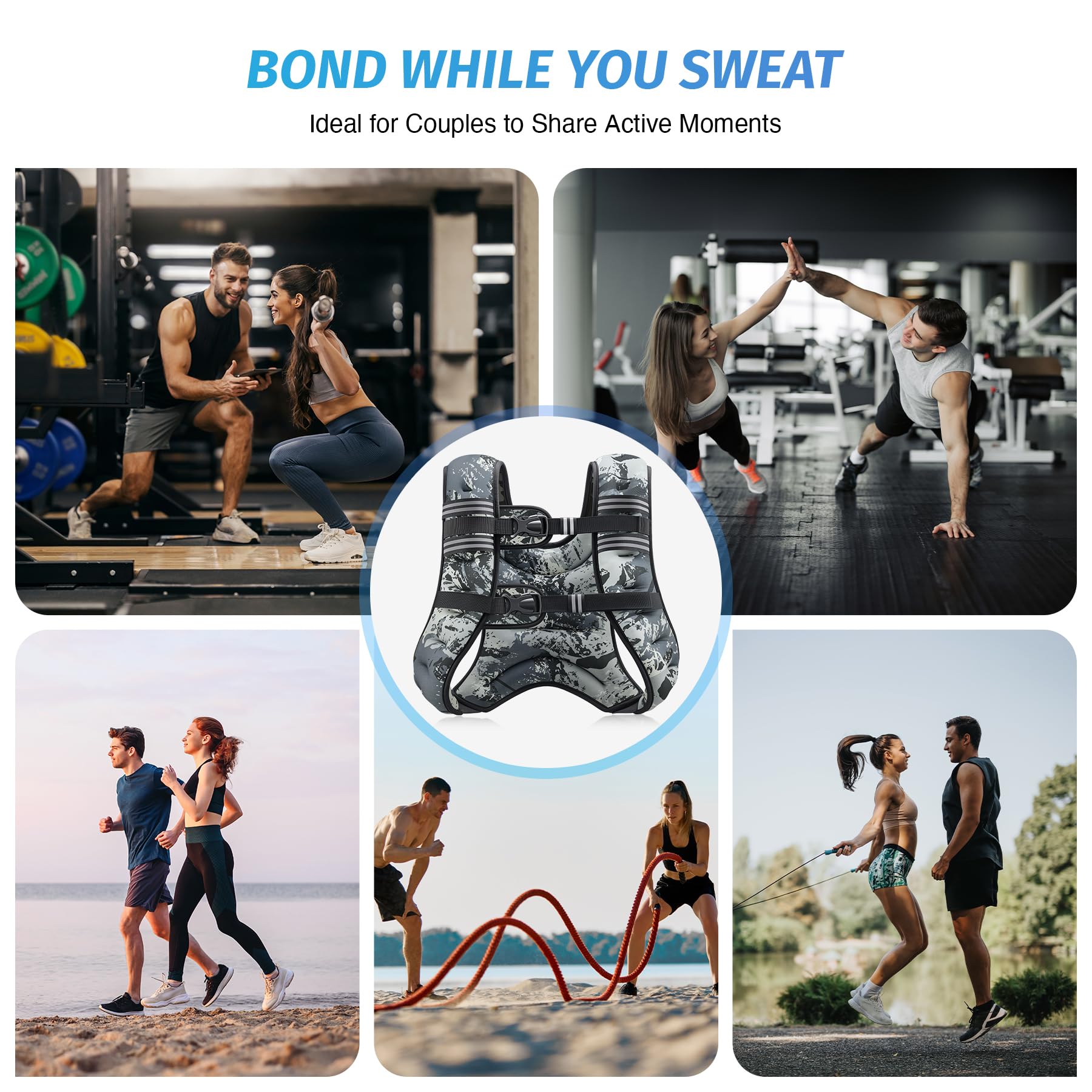 ZELUS Weighted Vest, 6lb/8lb/12lb/16lb/20lb/25lb/30lb Weight Vest with Reflective Stripe for Workout, Strength Training, Running, Fitness, Muscle Building, Weight Loss, Weightlifting - My Store