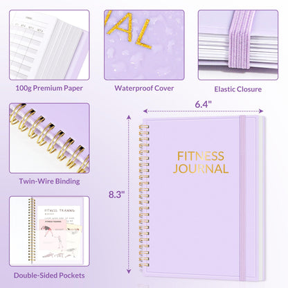 Fitness Journal Workout Planner for Women & Men, A5 (6.4" x 8.3") Workout Journal Log Book Planner Gift for Track Gym Essentials, Home Workouts, Track Progress, Achieve Wellness Goals, Black - My Store