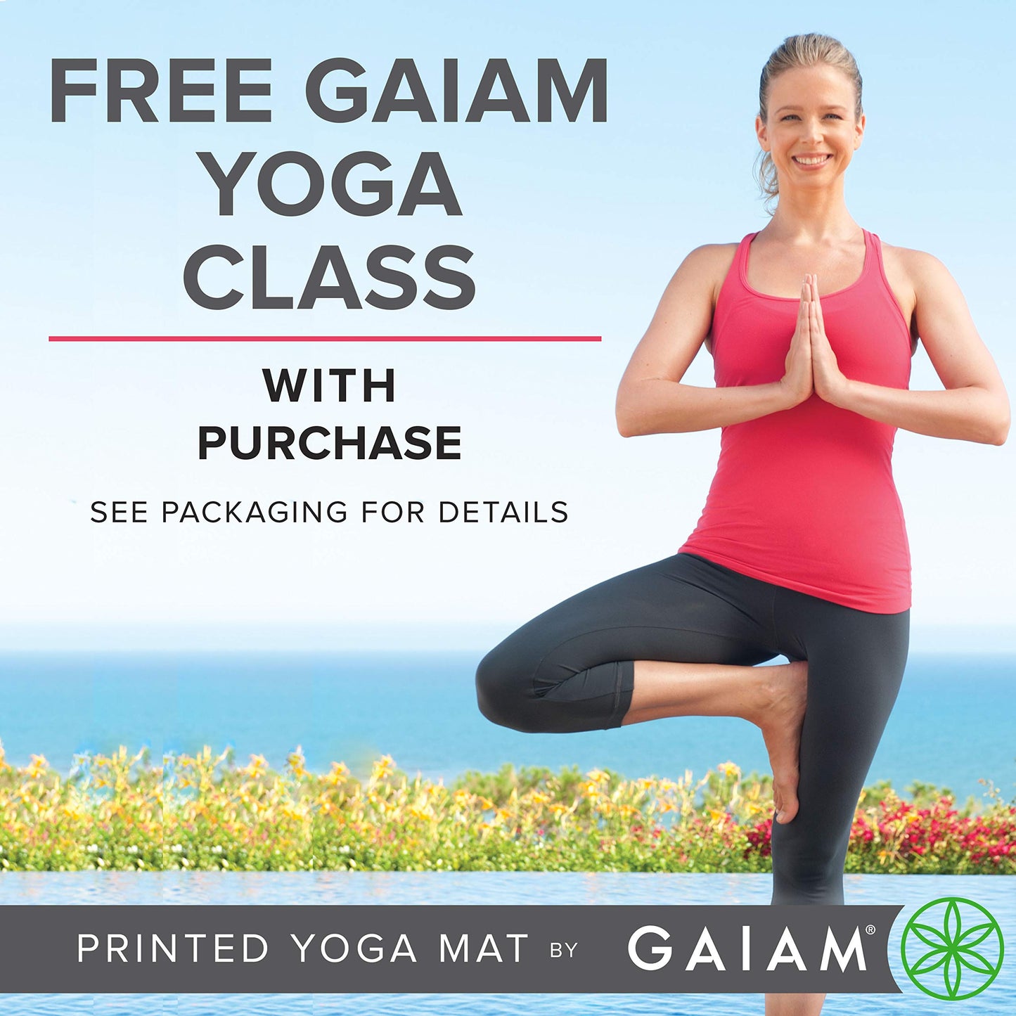 Gaiam Print Yoga Mat, Non Slip Exercise & Fitness Mat for All Types of Yoga, Pilates & Floor Exercises - My Store