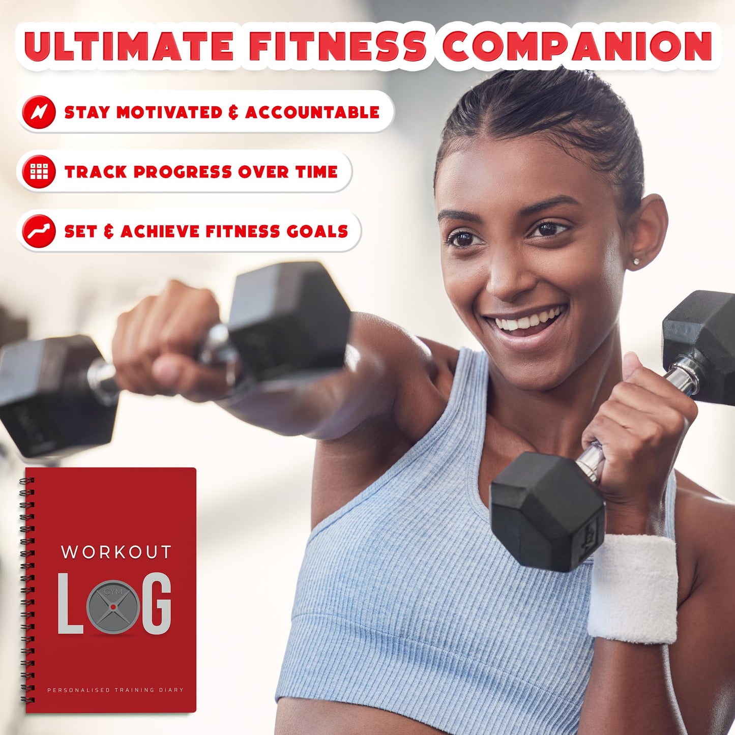 Workout Planner for Daily Fitness Tracking & Goals Setting - A5 Size, 6” x 8”, Charcoal Gray - Men & Women Personal Home & Gym Training Diary - Log Book Journal - by Workout Log Gym - My Store