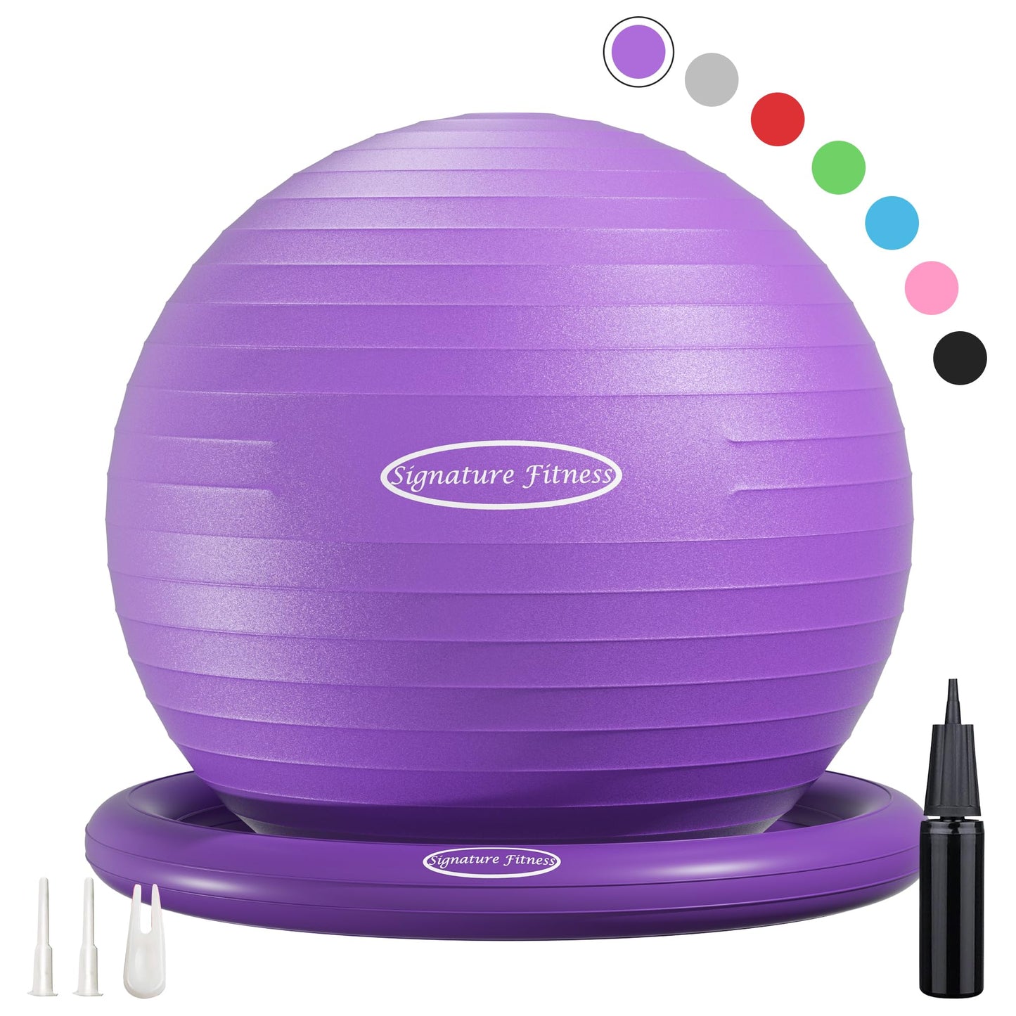 Anti-Burst and Slip Resistant Exercise Yoga Fitness Birthing Ball with Quick Pump, 2,000-Pound Capacity, Multiple Colors and Sizes - My Store
