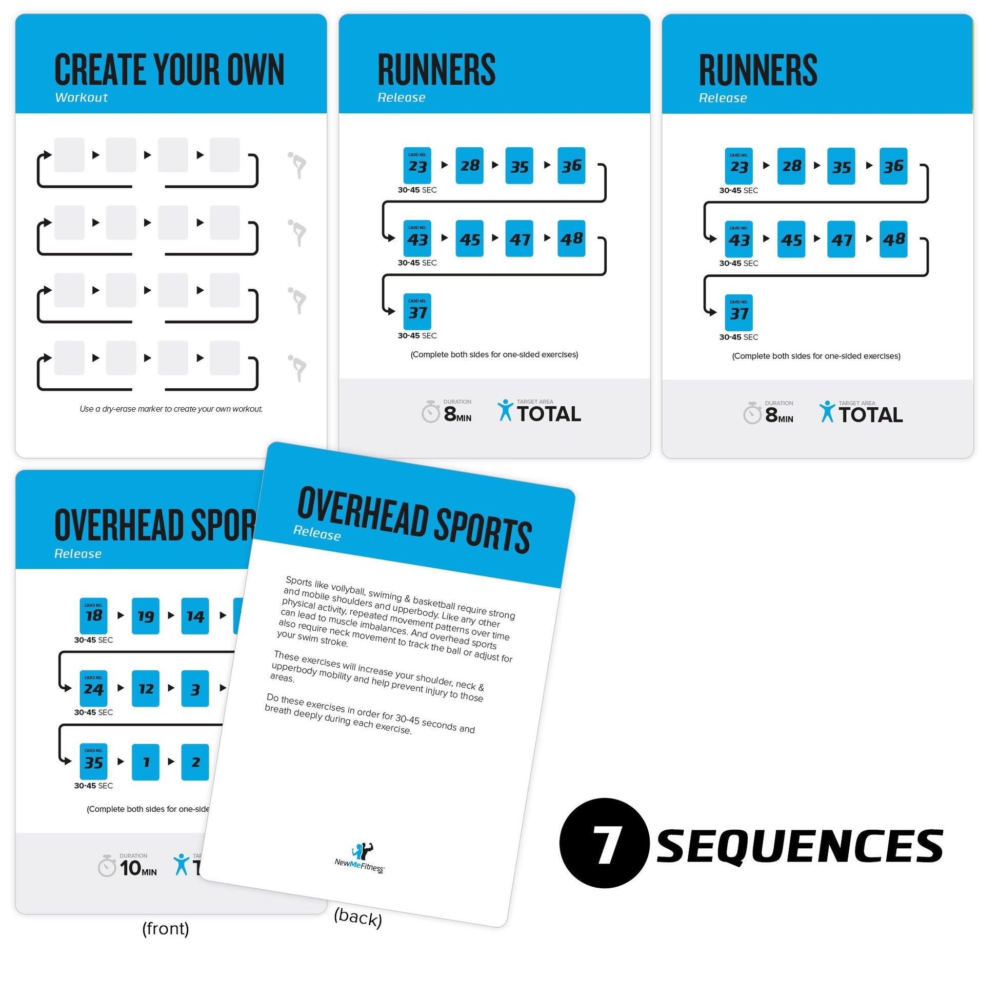 NewMe Fitness Stretching Workout Cards, Instructional Fitness Deck for Women & Men, Beginner Fitness Guide to Training Exercises at Home or Gym - My Store