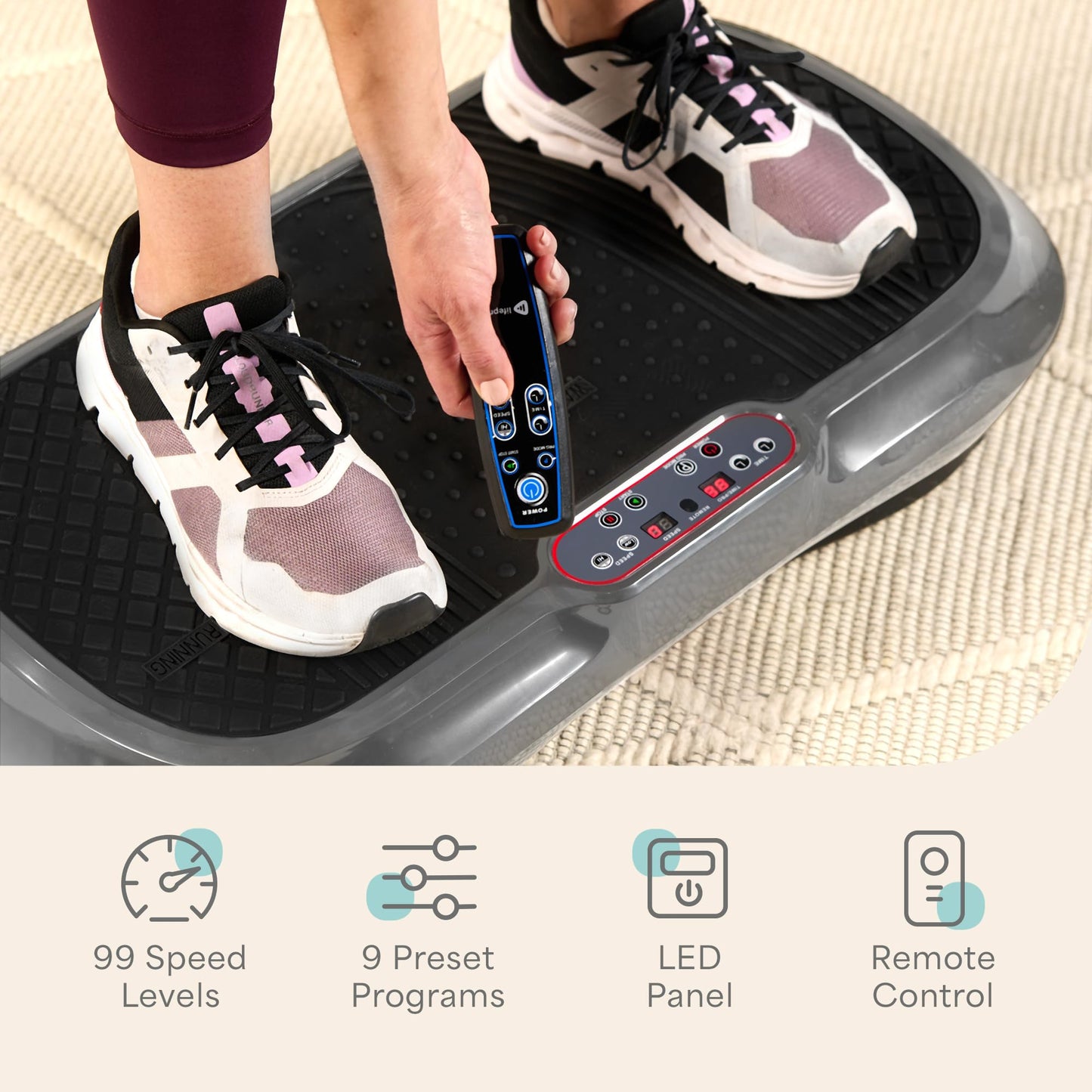 Lifepro Waver Vibration Plate Exercise Machine for Lymphatic Drainage, Muscle Activation, Full-Body Workout Vibrating Platform with Loop Bands, Fitness Equipment for Strength Toning & Fat Loss - My Store
