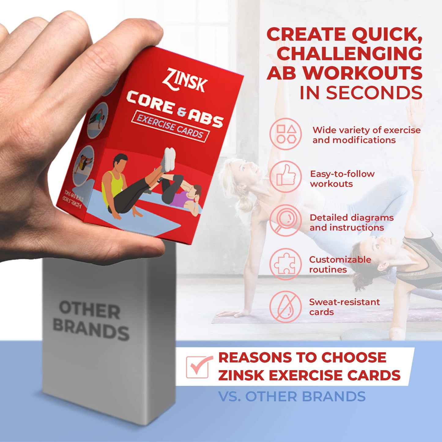 Abs and Core Exercise Cards – 75+ Workout Cards to Help Build Core Strength, Stability, Outdoor, Work from Home Fitness Workout - My Store