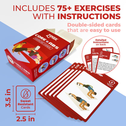 Abs and Core Exercise Cards – 75+ Workout Cards to Help Build Core Strength, Stability, Outdoor, Work from Home Fitness Workout - My Store