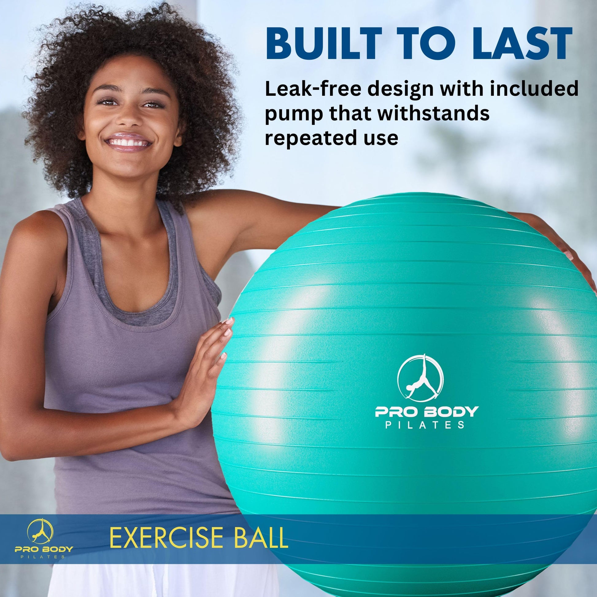 ProBody Pilates Exercise Ball - Multiple Sizes Gym Grade Balance Ball for Fitness, Yoga, Workout, Pregnancy & Physical Therapy - My Store