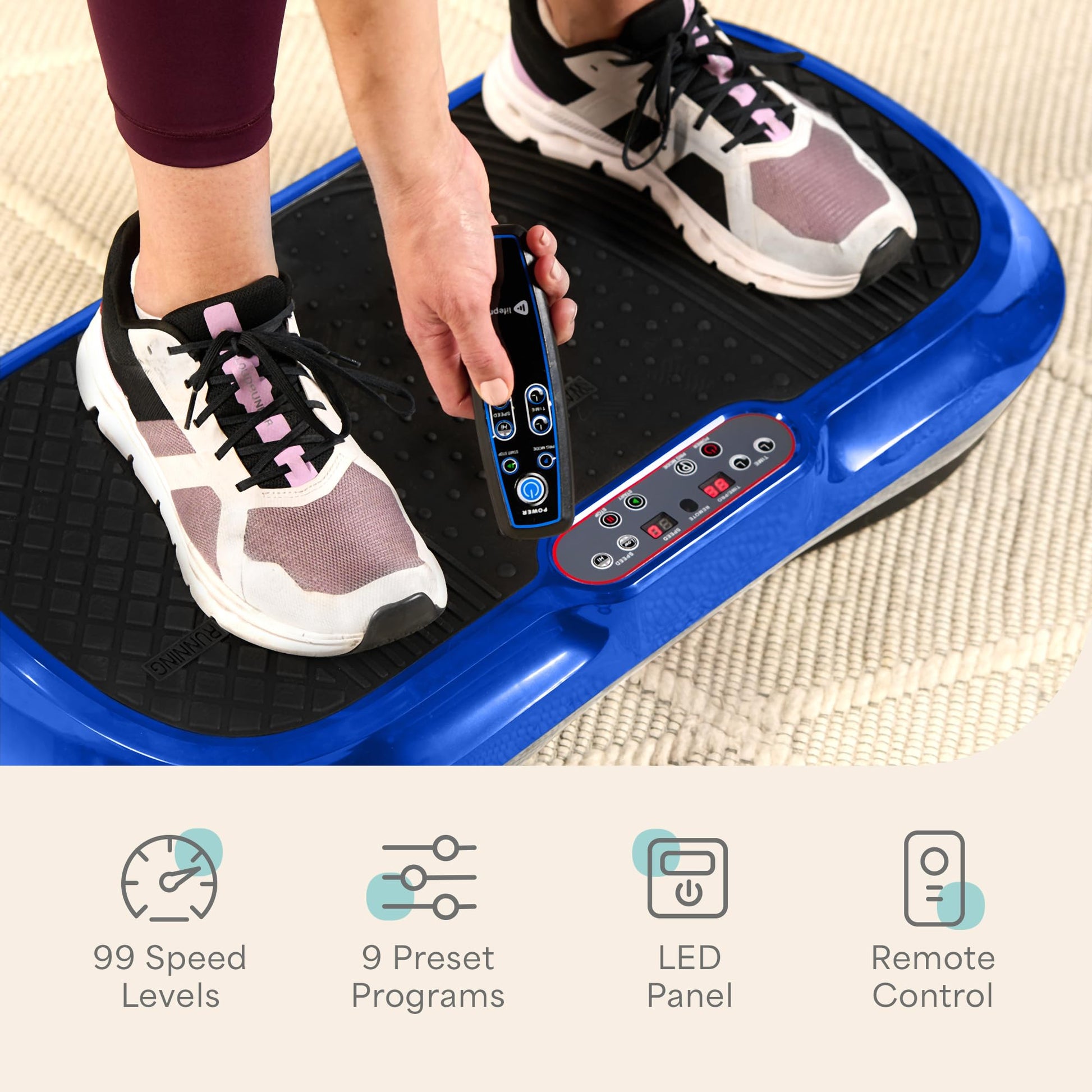 Lifepro Waver Vibration Plate Exercise Machine for Lymphatic Drainage, Muscle Activation, Full-Body Workout Vibrating Platform with Loop Bands, Fitness Equipment for Strength Toning & Fat Loss - My Store