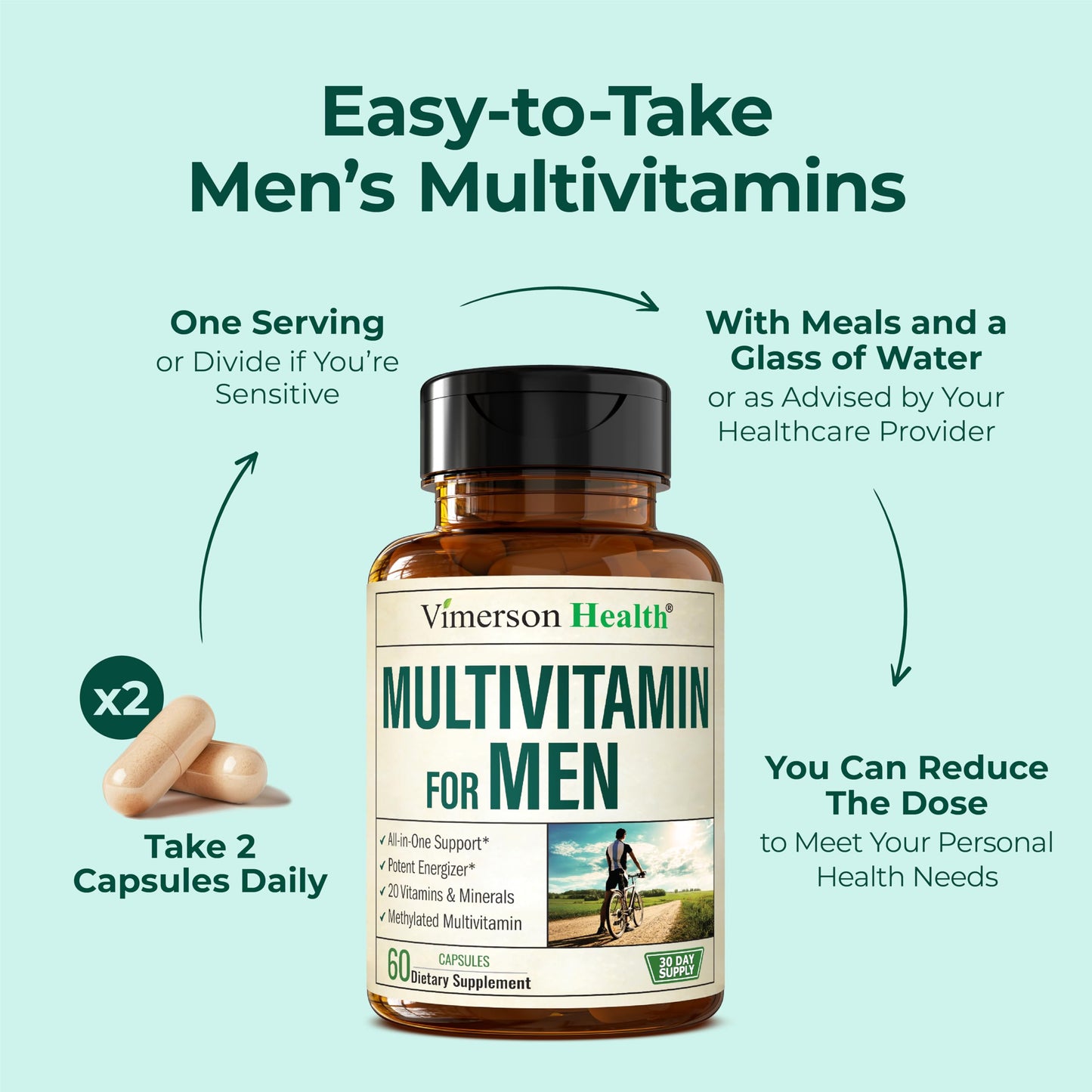 Multivitamin for Men – Methylated Mens Multivitamins & Multiminerals Capsules with Vitamin B12, A, D, C, Zinc, Magnesium & More for Complete Daily Support – High Potency Bioavailable Vitamins for Men - My Store