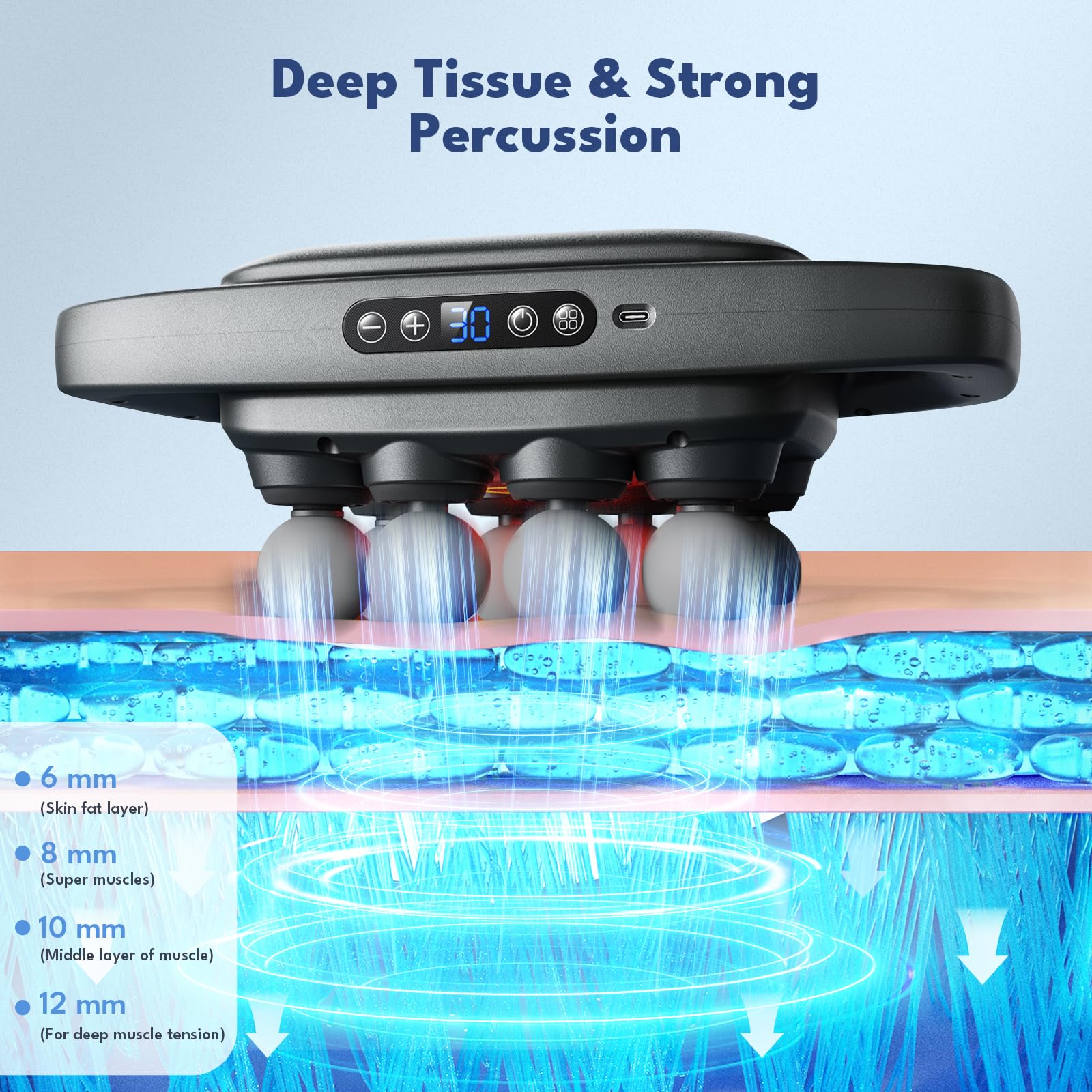 VTT 16-Head Massage Gun Set, Deep Tissue Percussion Massager with 3 Modes & 30 Intensities,Quiet Muscle Massage Gun for Back,Shoulders, Legs, Foot, Body Muscle Pain Relief - My Store