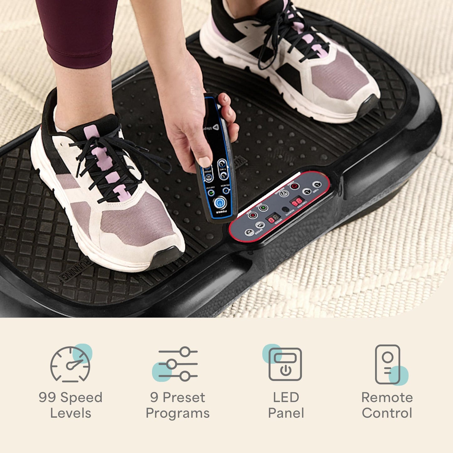 Lifepro Waver Vibration Plate Exercise Machine for Lymphatic Drainage, Muscle Activation, Full-Body Workout Vibrating Platform with Loop Bands, Fitness Equipment for Strength Toning & Fat Loss - My Store