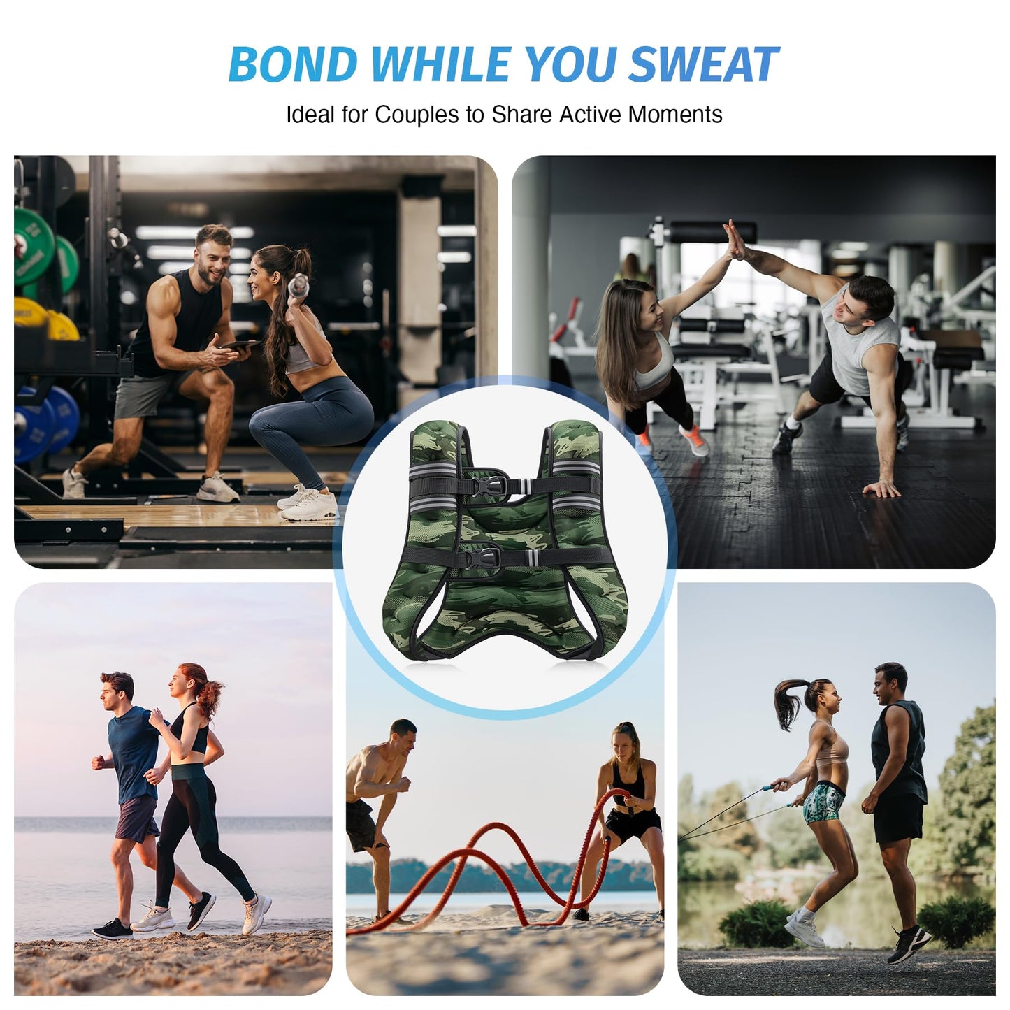 ZELUS Weighted Vest, 6lb/8lb/12lb/16lb/20lb/25lb/30lb Weight Vest with Reflective Stripe for Workout, Strength Training, Running, Fitness, Muscle Building, Weight Loss, Weightlifting - My Store