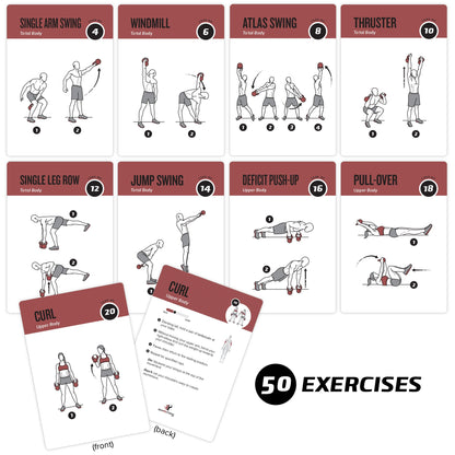 NewMe Fitness Stretching Workout Cards, Instructional Fitness Deck for Women & Men, Beginner Fitness Guide to Training Exercises at Home or Gym - My Store