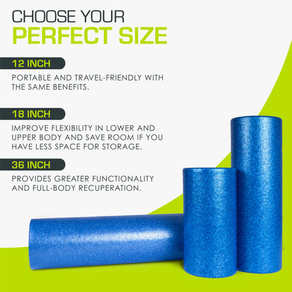 ProsourceFit High Density Foam Rollers, Firm Full Body Athletic Massage Tool for Back Stretching, Yoga, Pilates, Post Workout Muscle Recuperation - My Store