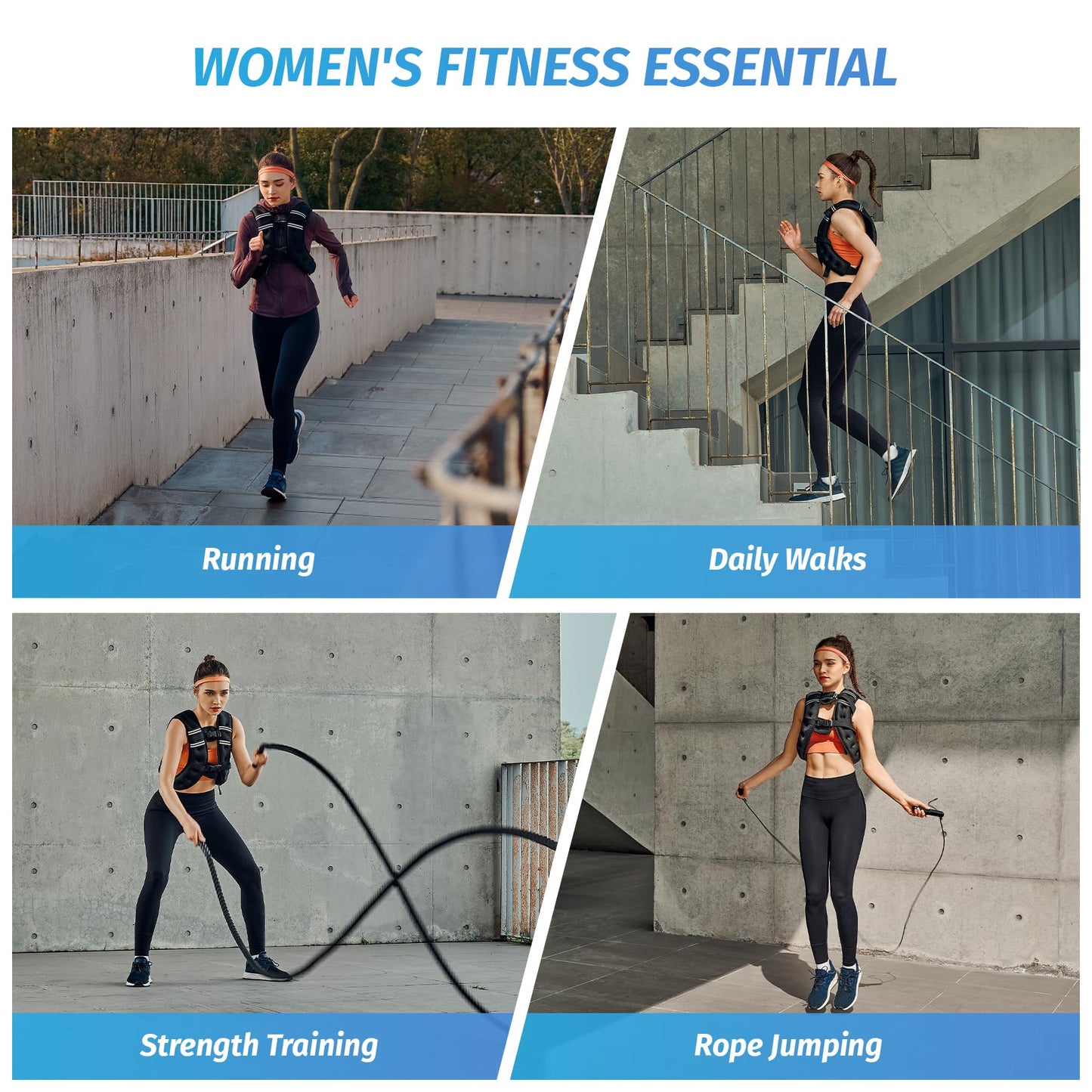 ZELUS Weighted Vest, 6lb/8lb/12lb/16lb/20lb/25lb/30lb Weight Vest with Reflective Stripe for Workout, Strength Training, Running, Fitness, Muscle Building, Weight Loss, Weightlifting - My Store