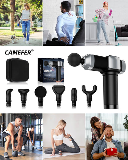 Deep Tissue Massage Gun, Portable Percussion Electric Muscle Massager for Pain Relief, Handheld Massagers with 30 Speeds & 6 Attachments for Back and Neck, Gifts for Men Women - My Store