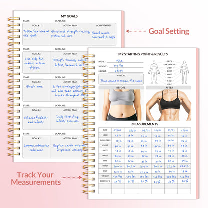 Fitness Journal Workout Planner for Women & Men, A5 (6.4" x 8.3") Workout Journal Log Book Planner Gift for Track Gym Essentials, Home Workouts, Track Progress, Achieve Wellness Goals, Black - My Store