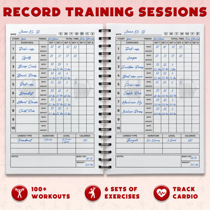 Workout Planner for Daily Fitness Tracking & Goals Setting - A5 Size, 6” x 8”, Charcoal Gray - Men & Women Personal Home & Gym Training Diary - Log Book Journal - by Workout Log Gym - My Store