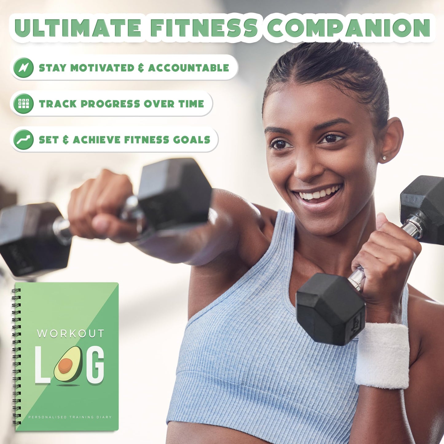 Workout Planner for Daily Fitness Tracking & Goals Setting - A5 Size, 6” x 8”, Charcoal Gray - Men & Women Personal Home & Gym Training Diary - Log Book Journal - by Workout Log Gym - My Store