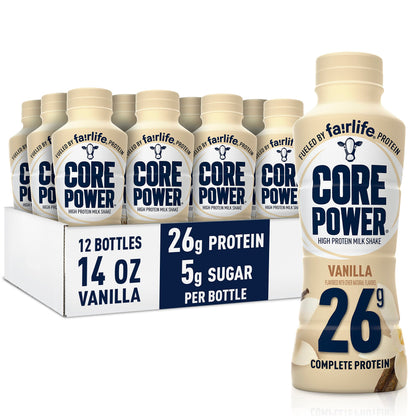 Core Power Protein Shake, Chocolate, 26g Bottle, 14oz, 12 Pack - My Store