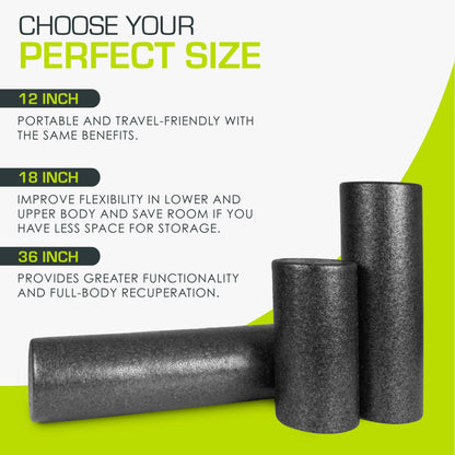 ProsourceFit High Density Foam Rollers, Firm Full Body Athletic Massage Tool for Back Stretching, Yoga, Pilates, Post Workout Muscle Recuperation - My Store