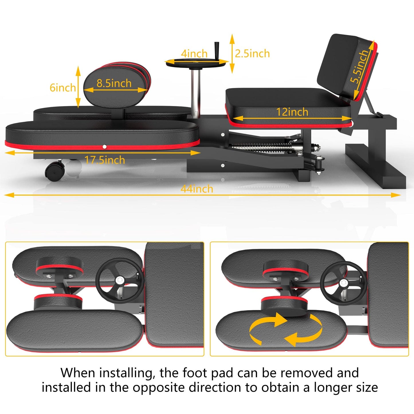 Rigel Leg Stretcher, 220LBS Leg Stretch Machine, Heavy Duty Steel Frame Equipment Splits Machine, Leg Stretching Training Machine for Home Gym Split Machine Training Fitness