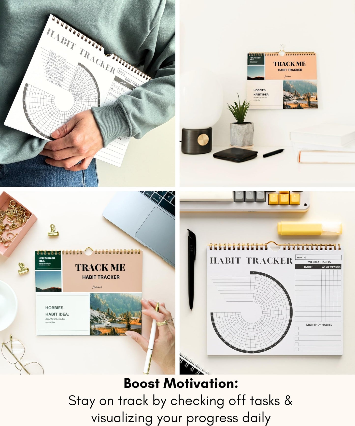 Lamare Habit Tracker Calendar – Premium Daily Habit Tracker Journal and Goal Board, Workout Motivation & Productivity Tool - My Store