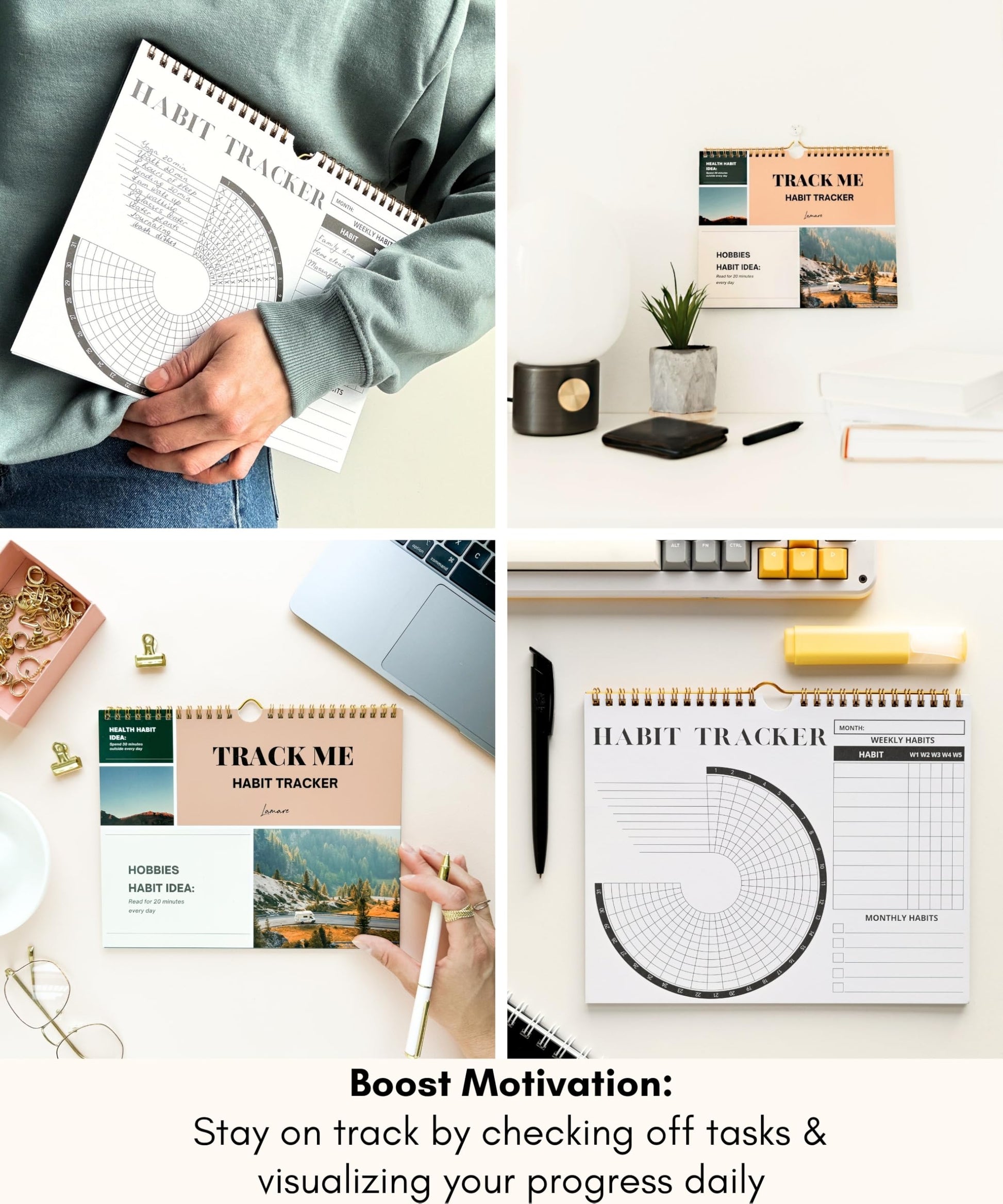 Lamare Habit Tracker Calendar – Premium Daily Habit Tracker Journal and Goal Board, Workout Motivation & Productivity Tool - My Store