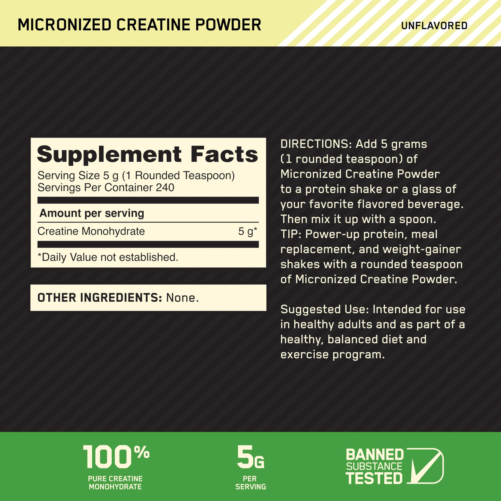 Optimum Nutrition Micronized Creatine Monohydrate Powder, Unflavored, 60 Servings, 300 Grams (Packaging May Vary) - My Store