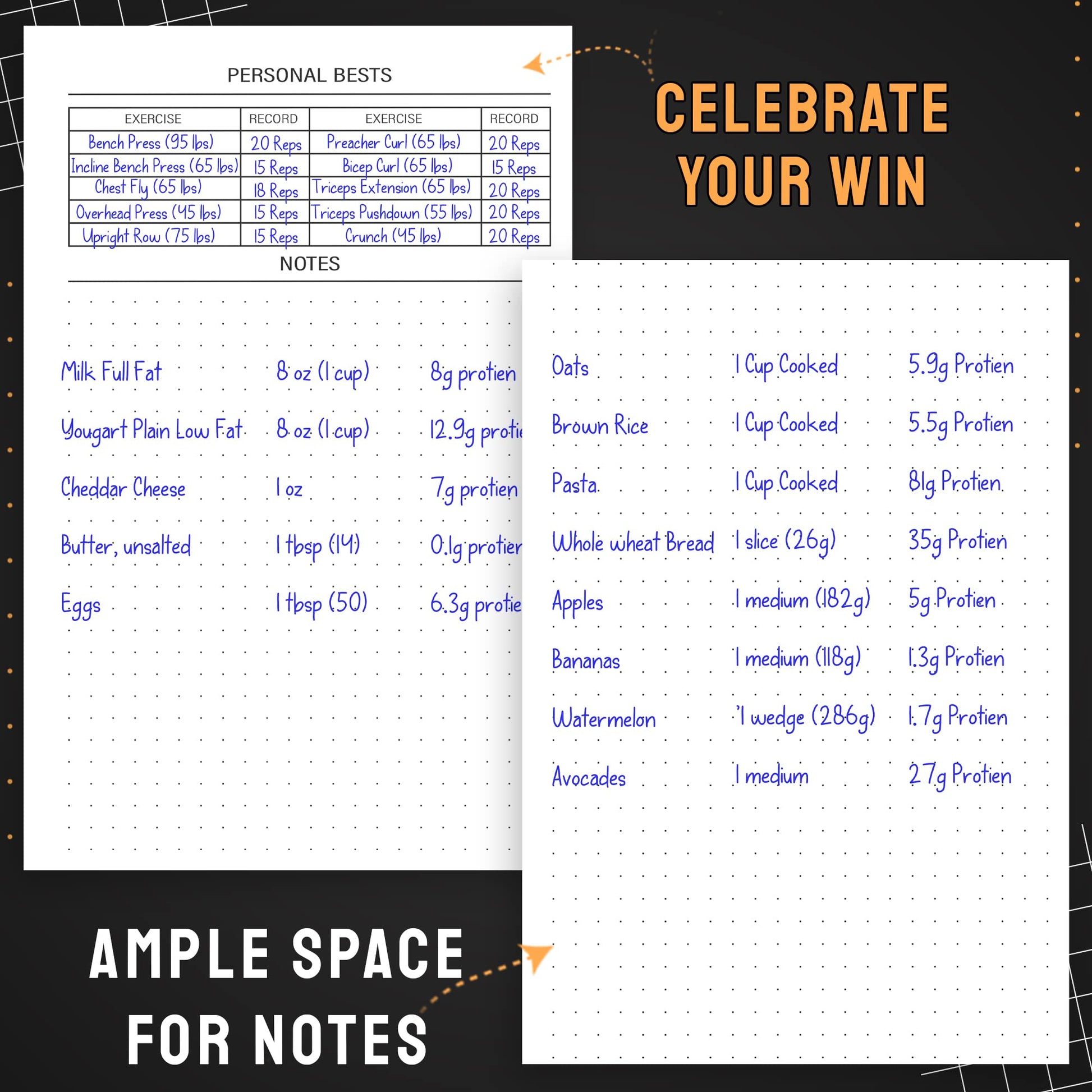 Nextnoid Hardcover Fitness Journal Workout Planner for Men & Women - A5(5.7" x 8.3") Sturdy Workout Log Book to Track Gym & Home Workouts - My Store