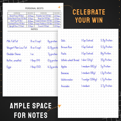 Nextnoid Hardcover Fitness Journal Workout Planner for Men & Women - A5(5.7" x 8.3") Sturdy Workout Log Book to Track Gym & Home Workouts - My Store