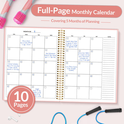 Fitness Journal Workout Planner for Women & Men, A5 (6.4" x 8.3") Workout Journal Log Book Planner Gift for Track Gym Essentials, Home Workouts, Track Progress, Achieve Wellness Goals, Black - My Store