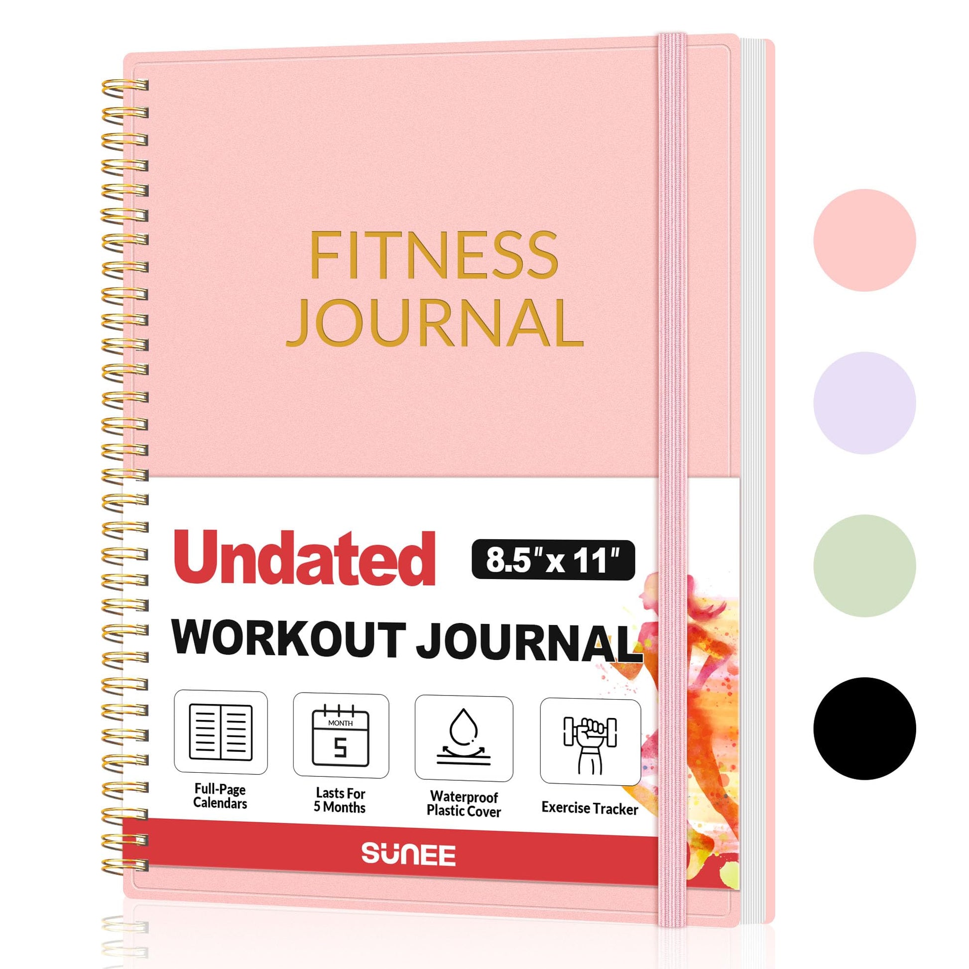 Fitness Journal Workout Planner for Women & Men, A5 (6.4" x 8.3") Workout Journal Log Book Planner Gift for Track Gym Essentials, Home Workouts, Track Progress, Achieve Wellness Goals, Black - My Store