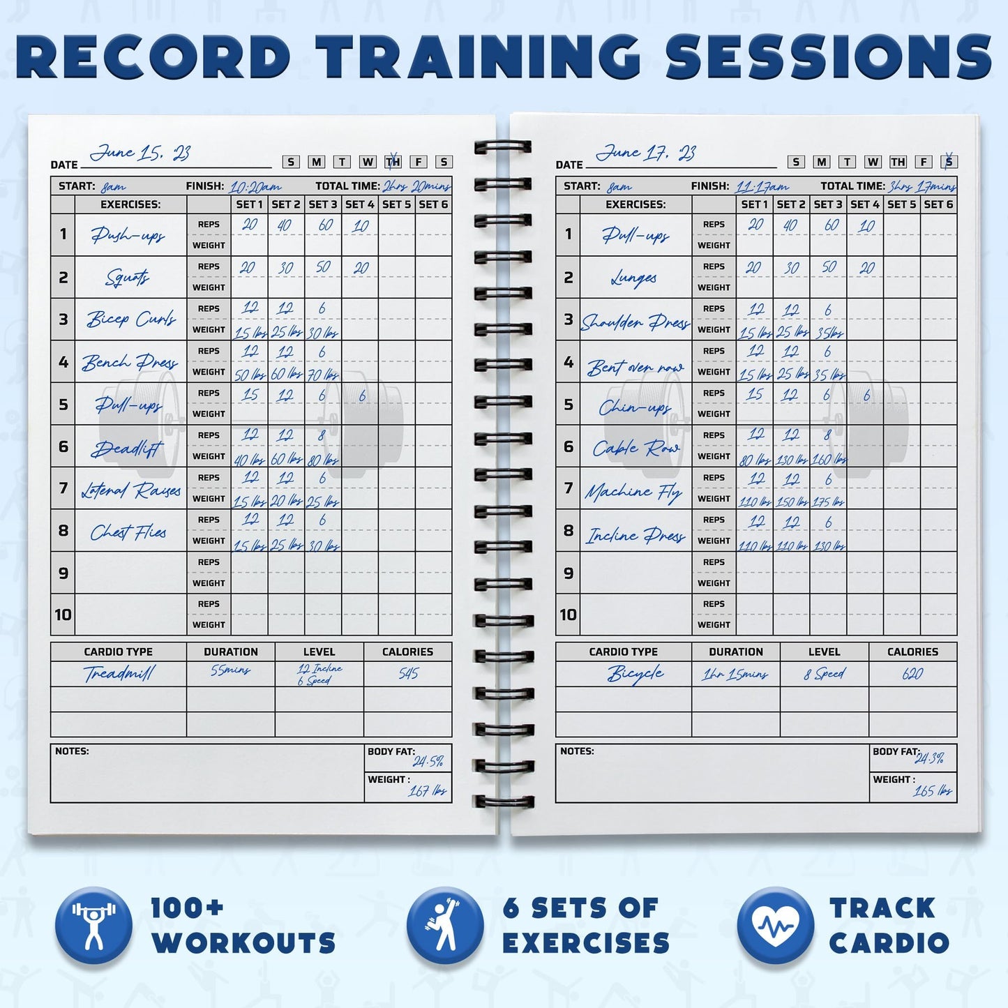 Workout Planner for Daily Fitness Tracking & Goals Setting - A5 Size, 6” x 8”, Charcoal Gray - Men & Women Personal Home & Gym Training Diary - Log Book Journal - by Workout Log Gym - My Store