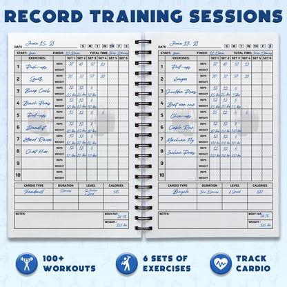 Workout Planner for Daily Fitness Tracking & Goals Setting - A5 Size, 6” x 8”, Charcoal Gray - Men & Women Personal Home & Gym Training Diary - Log Book Journal - by Workout Log Gym - My Store