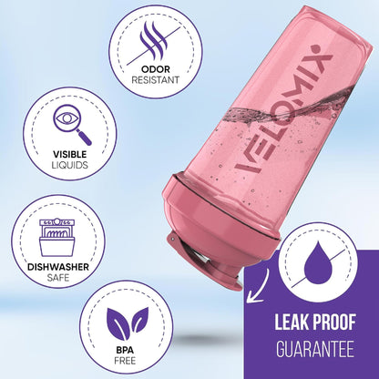 VELOMIX - 2 Pack- 28 oz Protein Shaker Bottles for Protein Mixes - 2x Wire Whisk | Leak Proof Shaker Cups for Protein Shakes | Protein Shaker Bottle Pack (Black/Transparent) - My Store