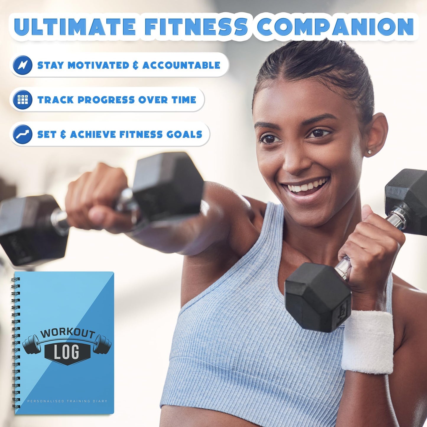 Workout Planner for Daily Fitness Tracking & Goals Setting - A5 Size, 6” x 8”, Charcoal Gray - Men & Women Personal Home & Gym Training Diary - Log Book Journal - by Workout Log Gym - My Store