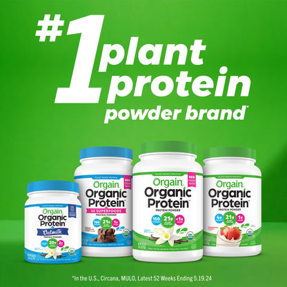 Orgain Organic Vegan Protein Powder, Vanilla Bean - 21g Plant Protein, 4g Prebiotic Fiber, No Lactose Ingredients, No Added Sugar, Non-GMO, For Shakes & Smoothies, 2.03 lb (Packaging May Vary) - My Store