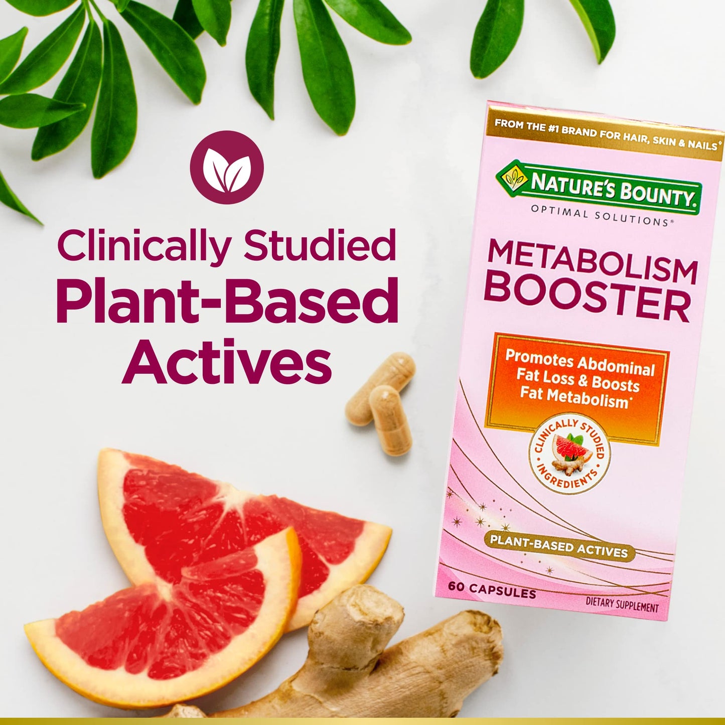 Nature’s Bounty Optimal Solutions Metabolism Booster Supplement, Boosts Fat Metabolism, Promotes Abdominal Fat Loss, With Citrus Extracts and Black Ginger, 60 Capsules - My Store