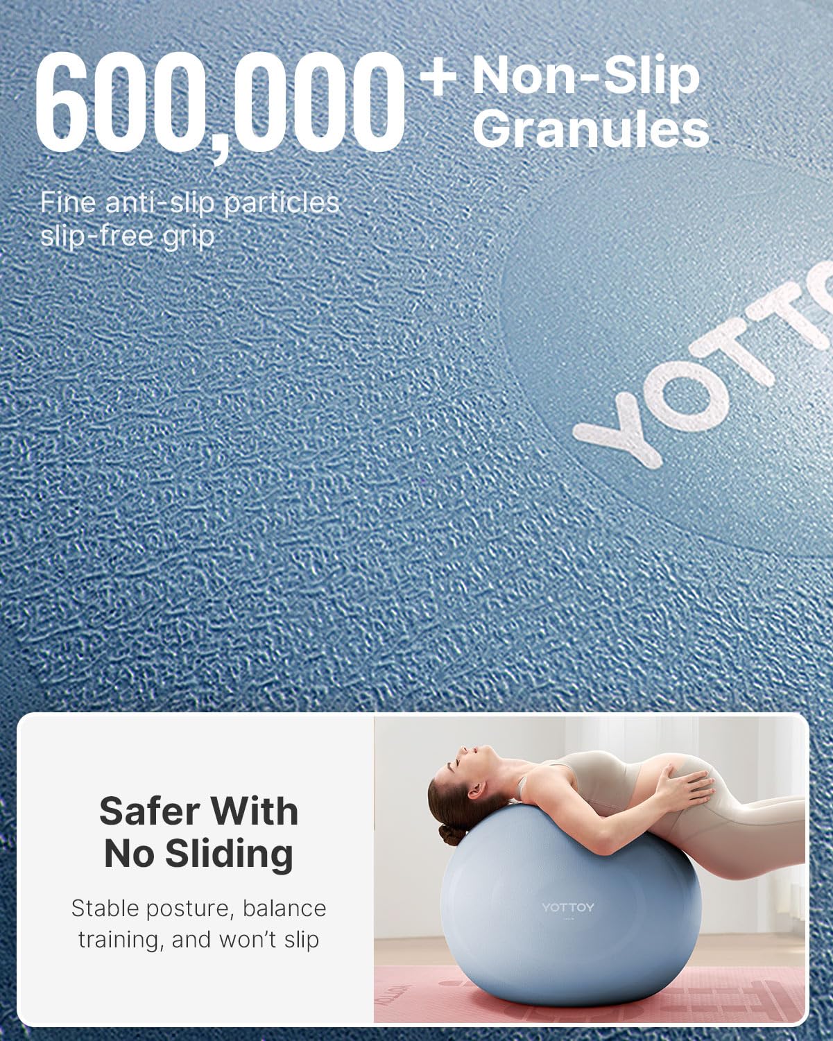 YOTTOY Anti-Burst Exercise Ball for Working Out, Yoga & Pregnancy, Extra Thick Workout Ball for Physical Therapy & Fitness - My Store