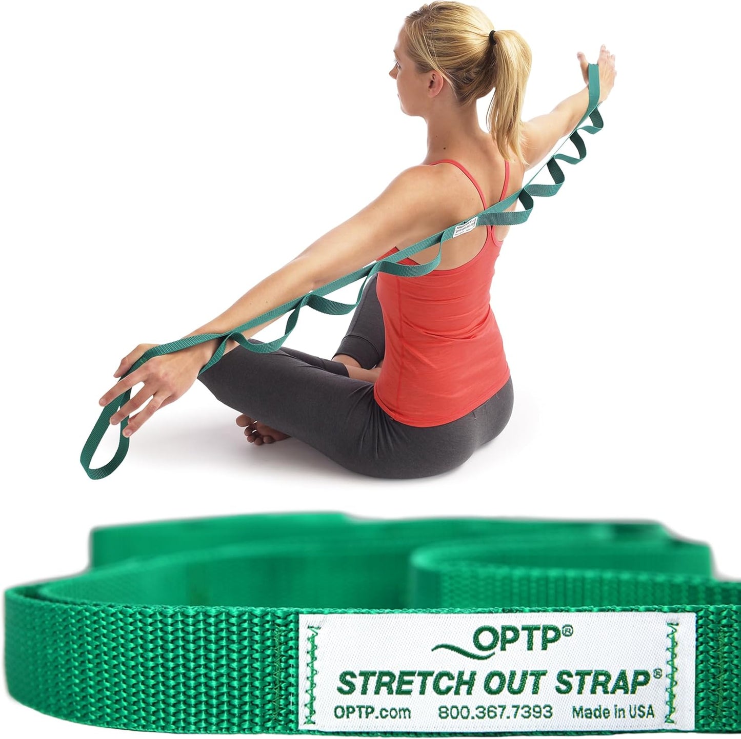 OPTP The Original Stretch Out Strap with Exercise Book, for Flexibility and Mobility Exercises. Stretch Out Straps for Physical Therapy, Yoga Stretching Strap and Knee Therapy Strap. Made in the USA - My Store