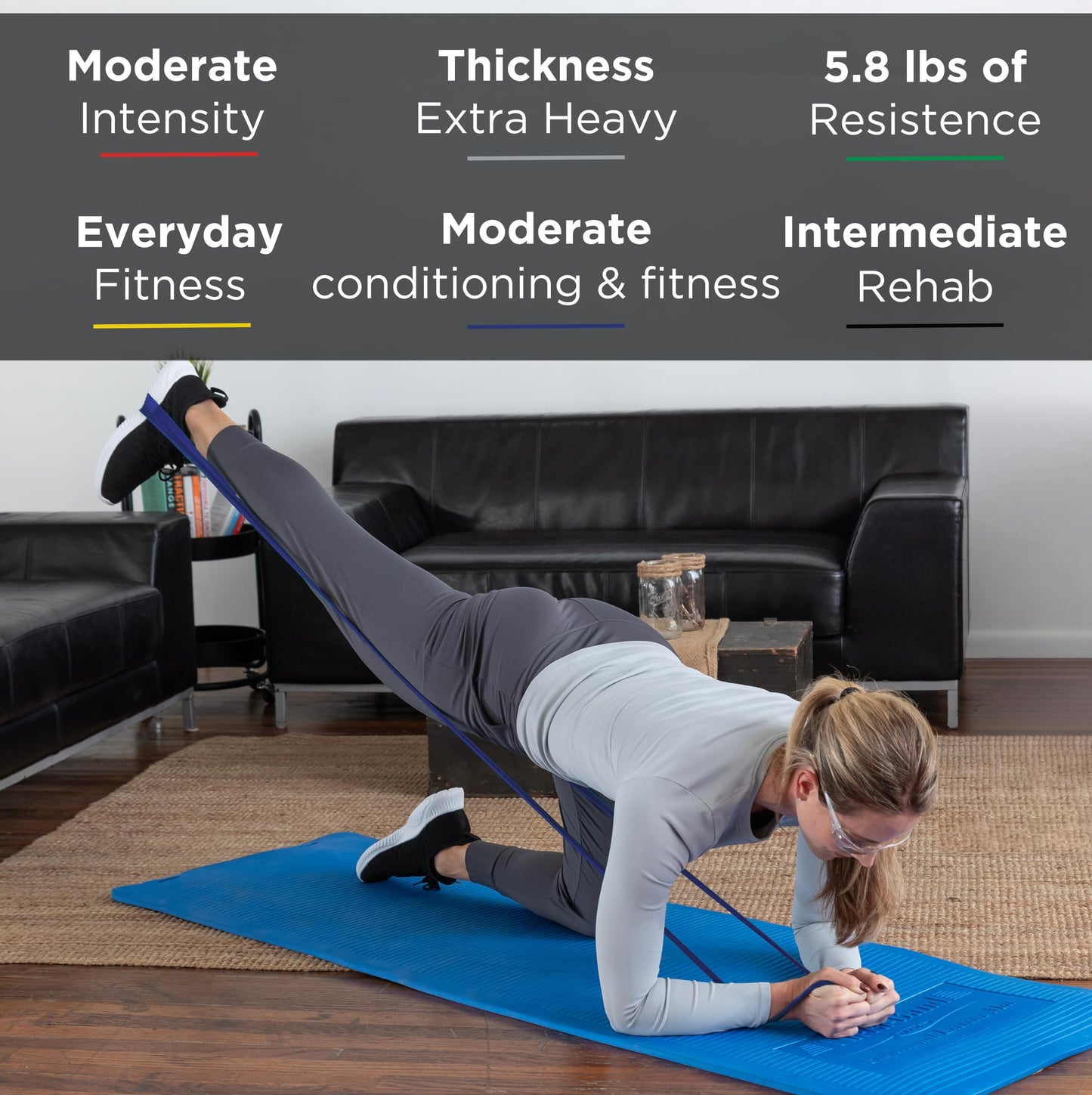 THERABAND Resistance Bands Set, Beginner Kit, Yellow, Red, Green, Non-Latex Elastic Bands for Exercise & Physical Therapy, Strength Training Bands for Upper & Lower Body Fitness - My Store