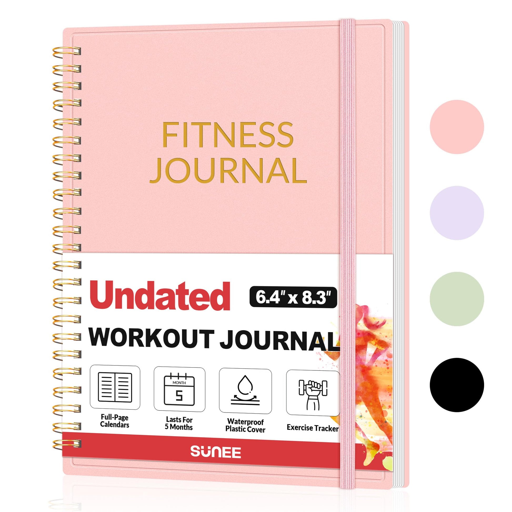 Fitness Journal Workout Planner for Women & Men, A5 (6.4" x 8.3") Workout Journal Log Book Planner Gift for Track Gym Essentials, Home Workouts, Track Progress, Achieve Wellness Goals, Black - My Store