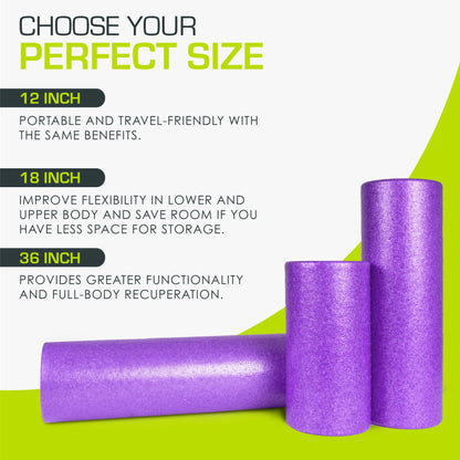 ProsourceFit High Density Foam Rollers, Firm Full Body Athletic Massage Tool for Back Stretching, Yoga, Pilates, Post Workout Muscle Recuperation - My Store