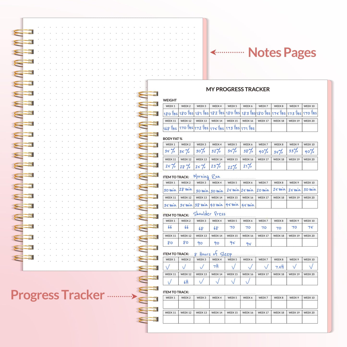 Fitness Journal Workout Planner for Women & Men, A5 (6.4" x 8.3") Workout Journal Log Book Planner Gift for Track Gym Essentials, Home Workouts, Track Progress, Achieve Wellness Goals, Black - My Store