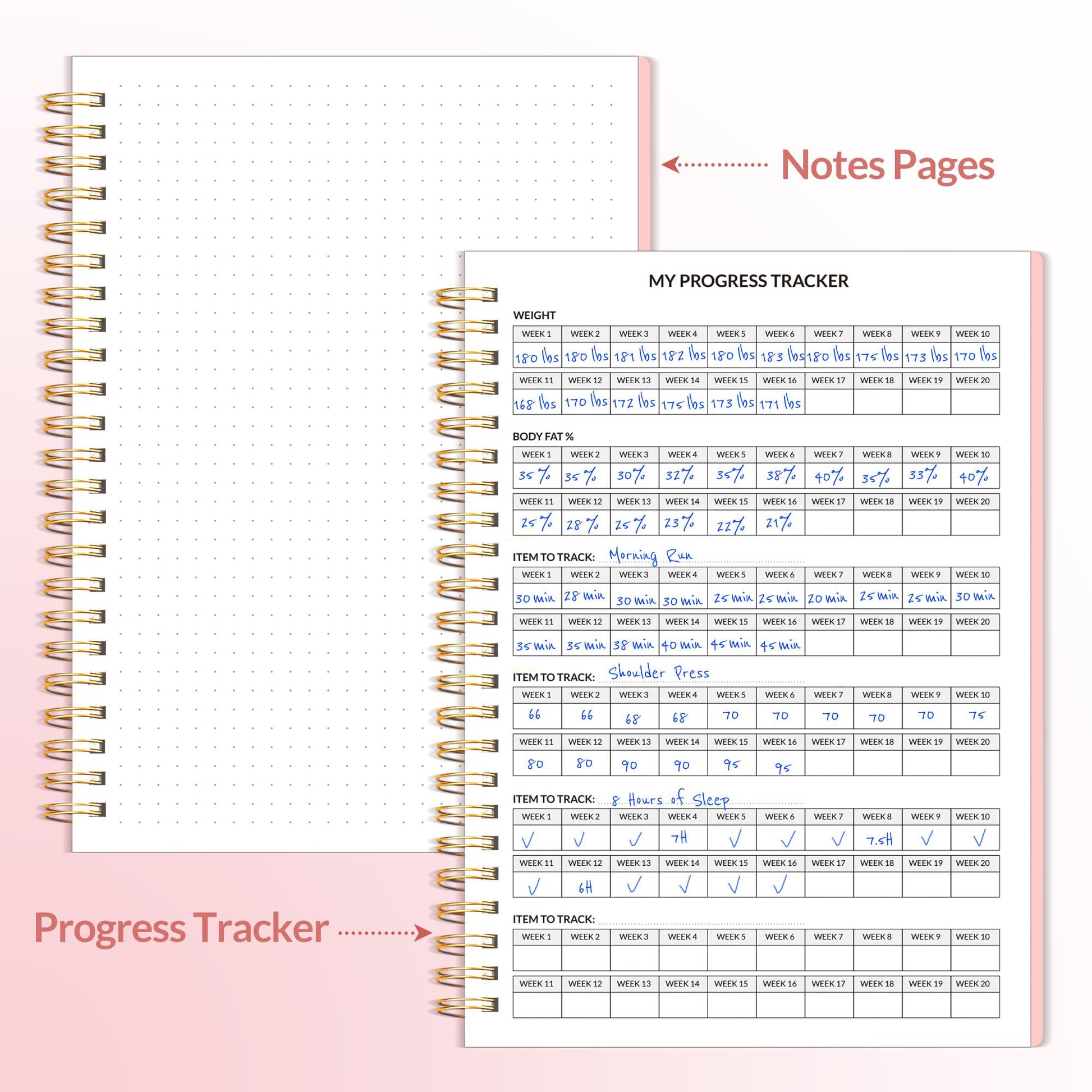 Fitness Journal Workout Planner for Women & Men, A5 (6.4" x 8.3") Workout Journal Log Book Planner Gift for Track Gym Essentials, Home Workouts, Track Progress, Achieve Wellness Goals, Black - My Store