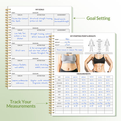 Fitness Journal Workout Planner for Women & Men, A5 (6.4" x 8.3") Workout Journal Log Book Planner Gift for Track Gym Essentials, Home Workouts, Track Progress, Achieve Wellness Goals, Black - My Store